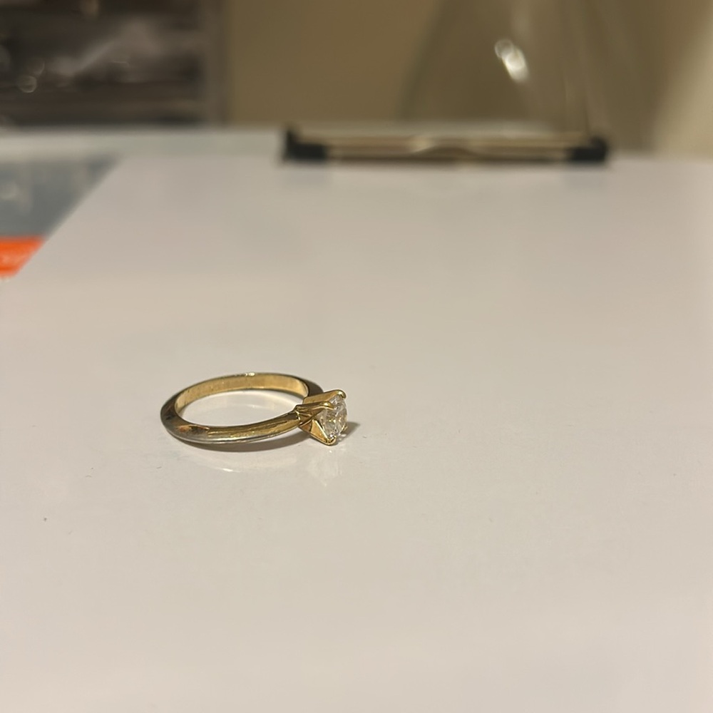 Gold Tone Ring with Diamond Accent Size 9 - Picture 11 of 12